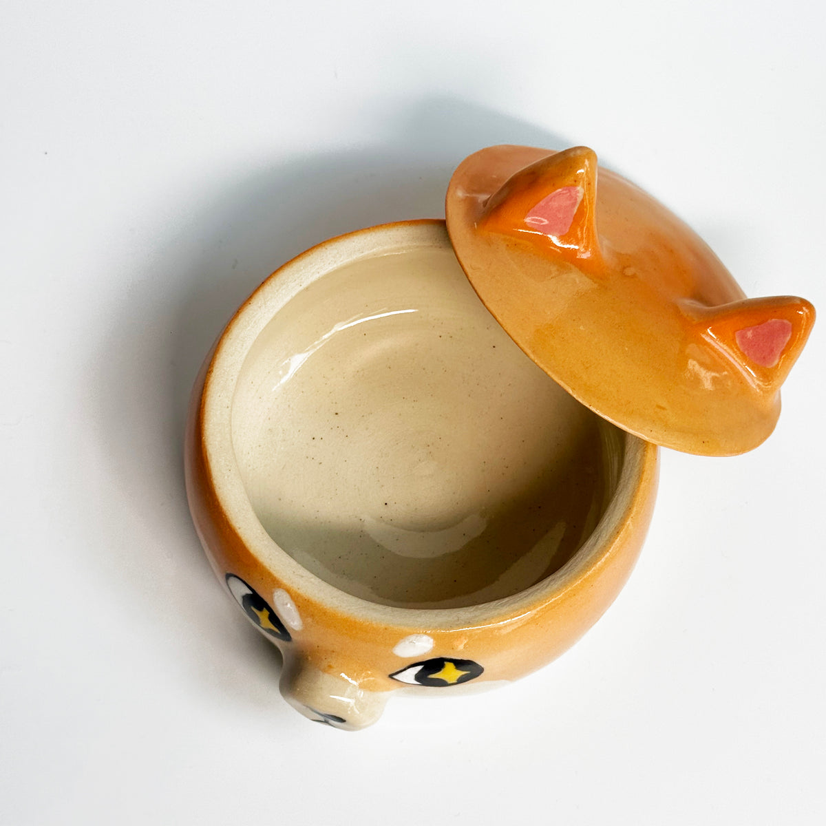 Red Side Eye Shiba Mini Lid Jar