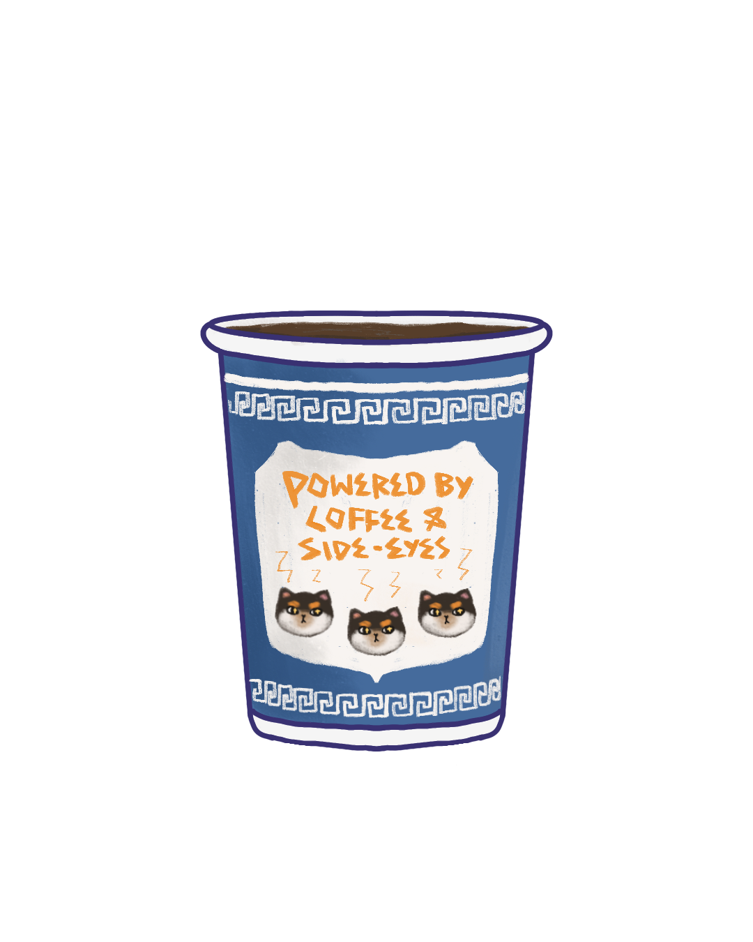 NYC Coffee Cup Shiba Sticker