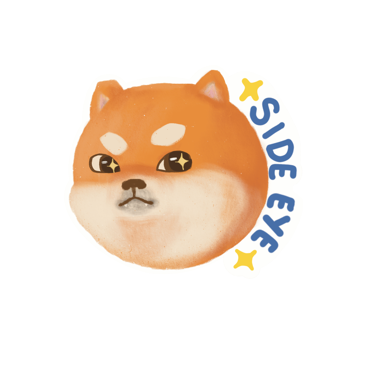 Side Eye Shiba Sticker