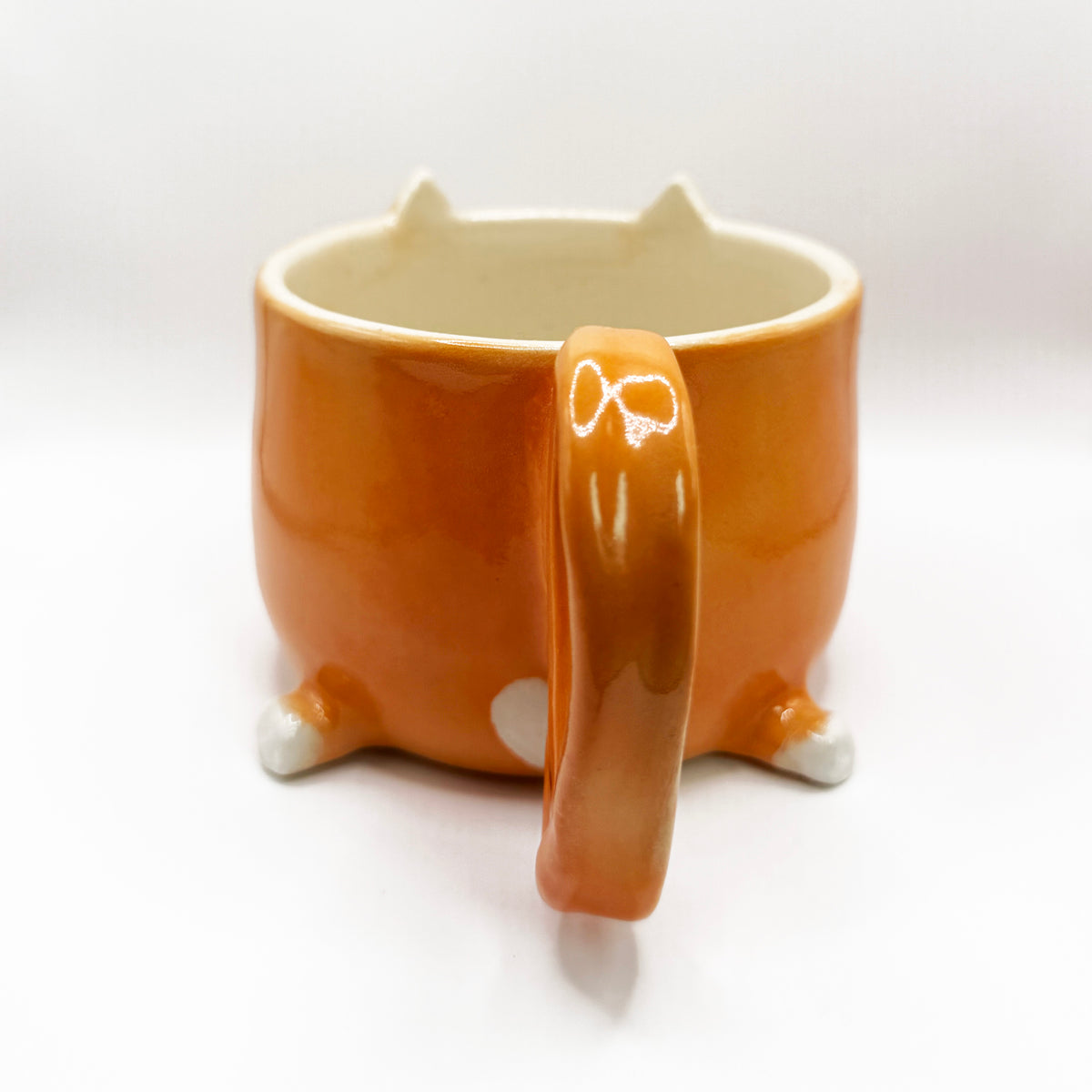 [Quirky Cut] Red Shiba Inu "Side-Eye" Mug with Legs & Curly Tail Handle