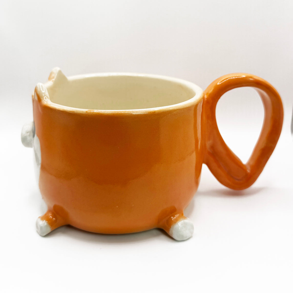 [Quirky Cut] Red Shiba Inu "Side-Eye" Mug with Legs & Curly Tail Handle
