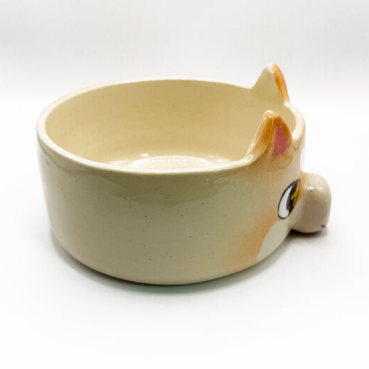 Cream Shiba Inu "Star Eyes" Ceramic Bowl