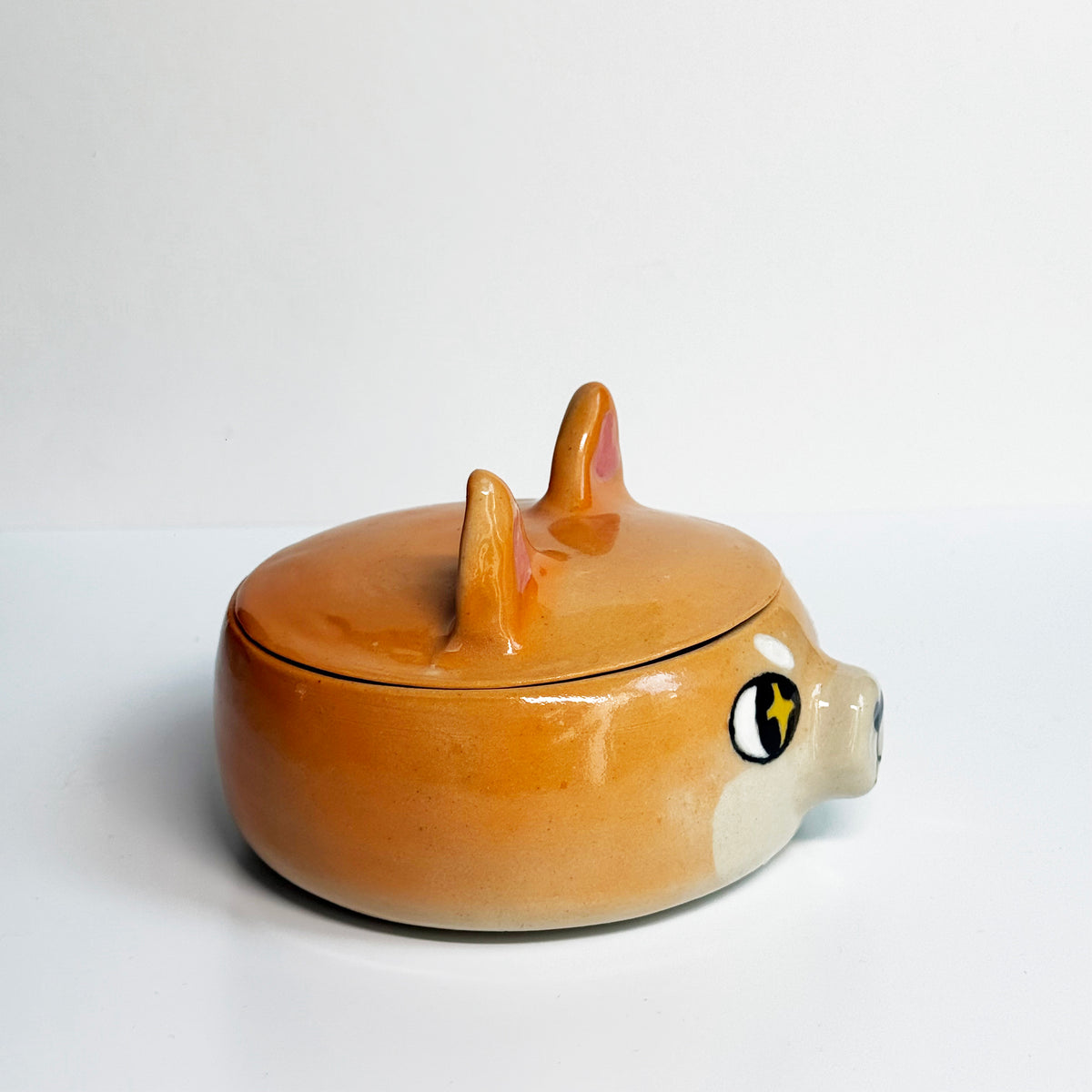 Red Side Eye Shiba Mini Lid Jar