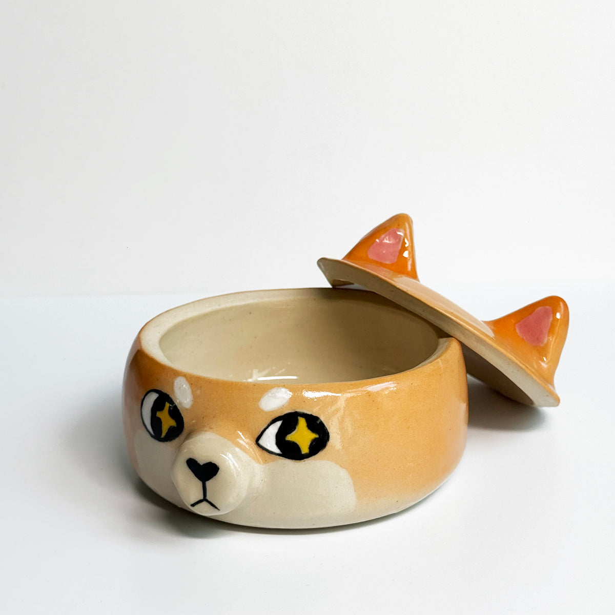 Red Side Eye Shiba Mini Lid Jar
