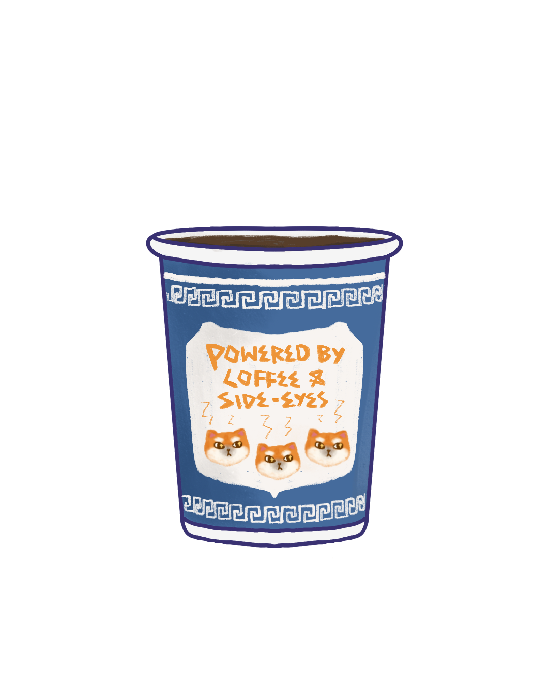 NYC Coffee Cup Shiba Sticker
